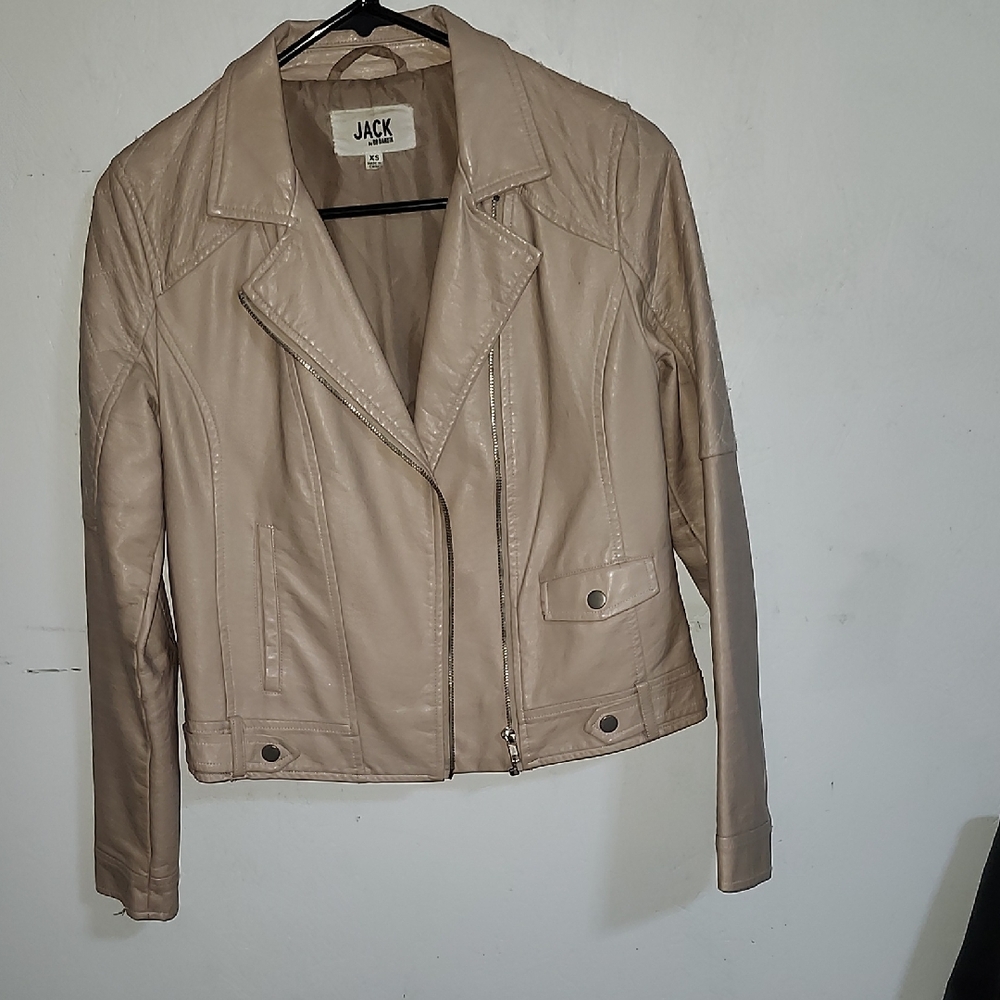 Jack by BB Dakota Women's Beige Leather Jacket